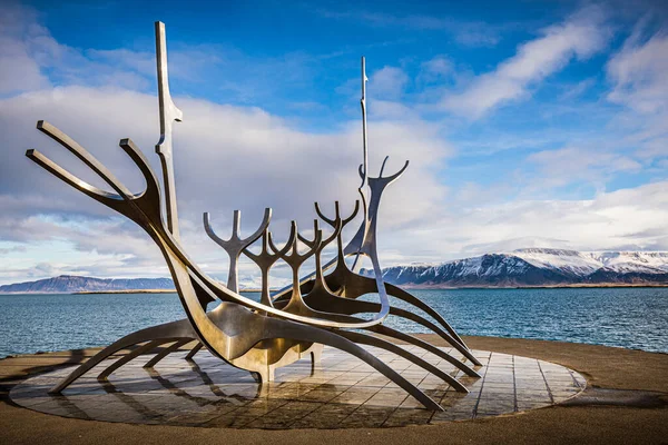 Sun Voyager Solfar Sculptuur Reykjavik Ijsland — Stockfoto