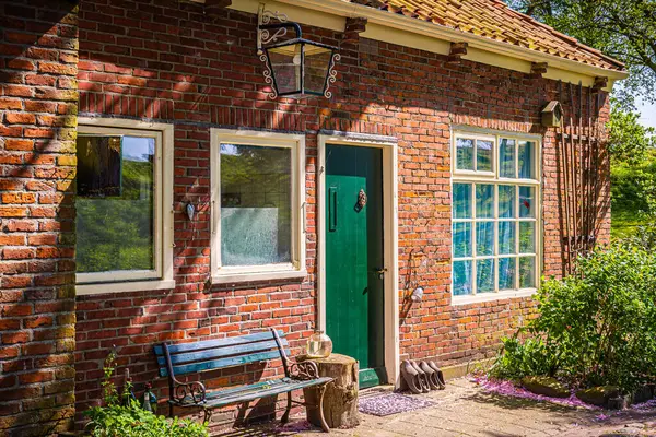 Old Dutch Clogs Next Front Door Fort Bourtange Netherlands — Stock Photo, Image