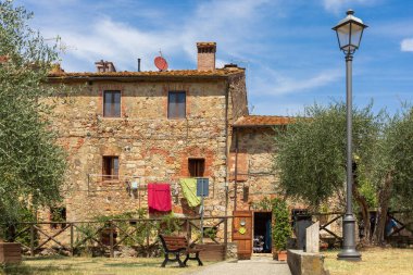 Ortaçağ evleri, Monteriggioni, İtalya