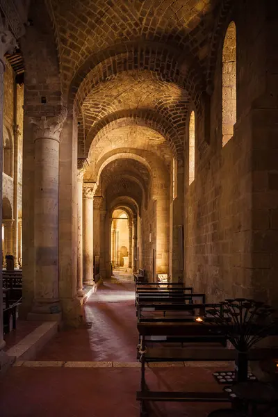 Interieur Van Sant Antimo Abbey Montalcino Toscane Italië — Stockfoto