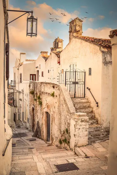 Gasse Mit Traditionellen Häusern Monte Sant Angelo Foggia Italien — Stockfoto