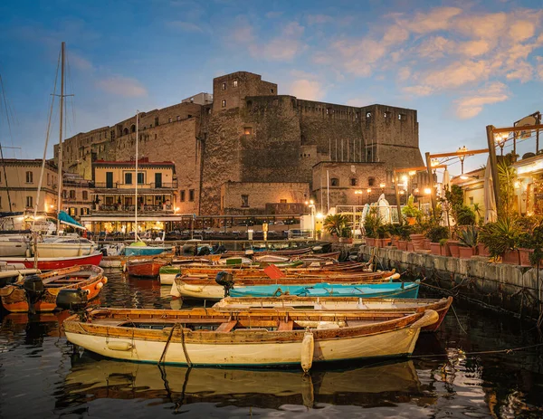 Borgo Marinari Och Castel Dell Ovo Äggslott Neapel Italien — Stockfoto