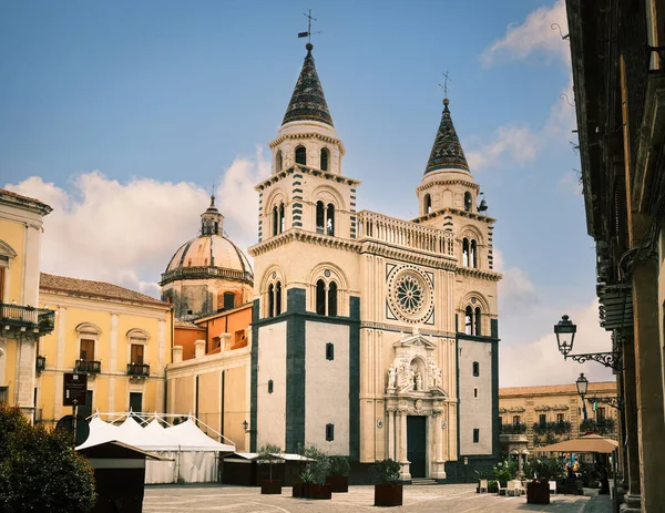 Cathedral Church Acireale Catania Italy Church Dedicated Maria Santissima Annunziata — Stock Photo, Image