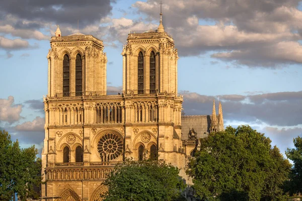 Gevel Van Notre Dame Kathedraal Van Parijs Frankrijk — Stockfoto