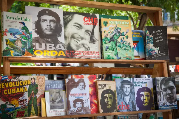 キューバ オールド ハバナ プラザ アーマスで販売されている本 — ストック写真