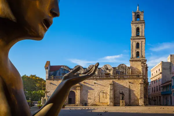 Basílica Mosteiro São Francisco Asis Com Escultura Conversation Praça São — Fotografia de Stock