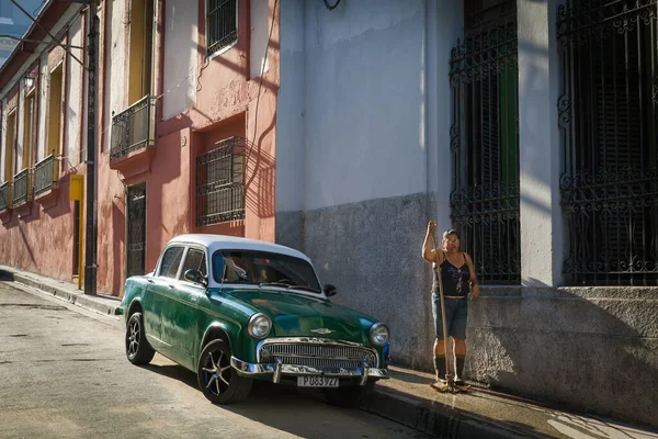 Sabahın Erken Saatlerinde Uyuyan Kaldırım Santiago Cuba Küba — Stok fotoğraf