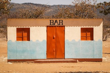 Small coffee shop located along the C35 highway, north of Kamanjab, Kunene Region, Namibia. These coffee shops are widespread in Namibia and serve as popular gathering places for locals. clipart