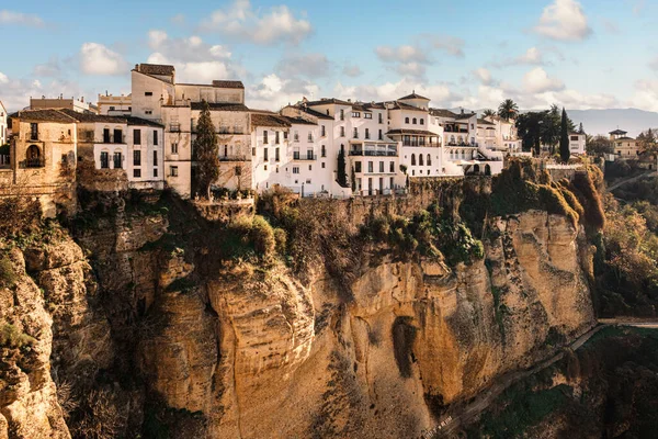 Widok Stare Miasto Ronda Hiszpania Tajo Gorge Miasto Zamieszkane Przez Obrazy Stockowe bez tantiem