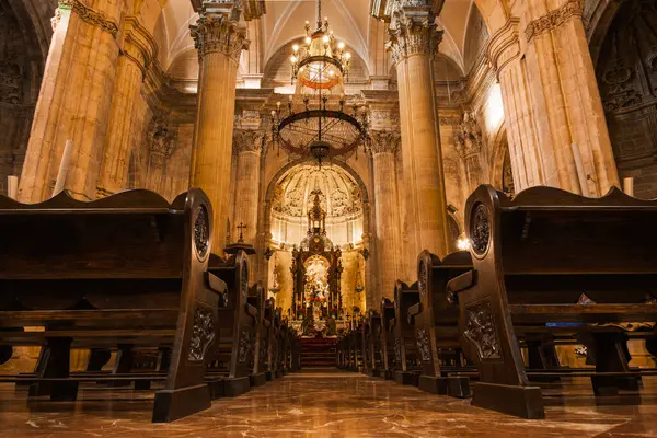 Wnętrze Iglesia Santa Maria Mayor Ronda Hiszpania Kościół Obecnie Katedra Zdjęcie Stockowe