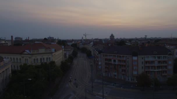 Időzítés Amely Megragadja Szegedet Magyarországot Ahogy Áttér Napfényből Éjszakába Történelmi — Stock videók