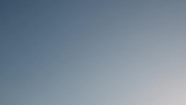 Samolot Komercyjny Rozmieszczonym Podwoziem Uchwycony Dołu Jasnym Niebieskim Niebem Podczas — Wideo stockowe