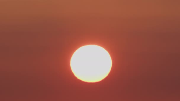 Intensywne Pomarańczowe Słońce Wypełniające Ramę Podczas Zachodu Słońca — Wideo stockowe