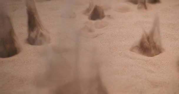 Εγκατάσταση Αμμόλοφους Που Σχηματίζονται Από Πίδακες Αέρα Από Κάτω — Αρχείο Βίντεο