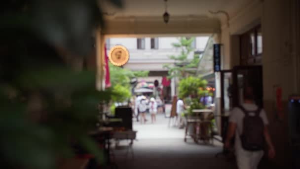Soft Focus View Cafe Kiraly Street Budapest Hungary Capturing Lively — Stock Video