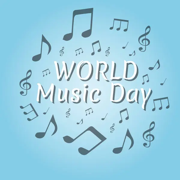 Illustration World Music Day Koncept För Banner Och Badge Klistermärke — Stockfoto