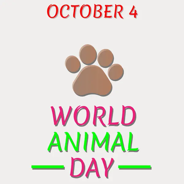 Journée Mondiale Des Animaux Octobre Illustration Vectorielle — Photo
