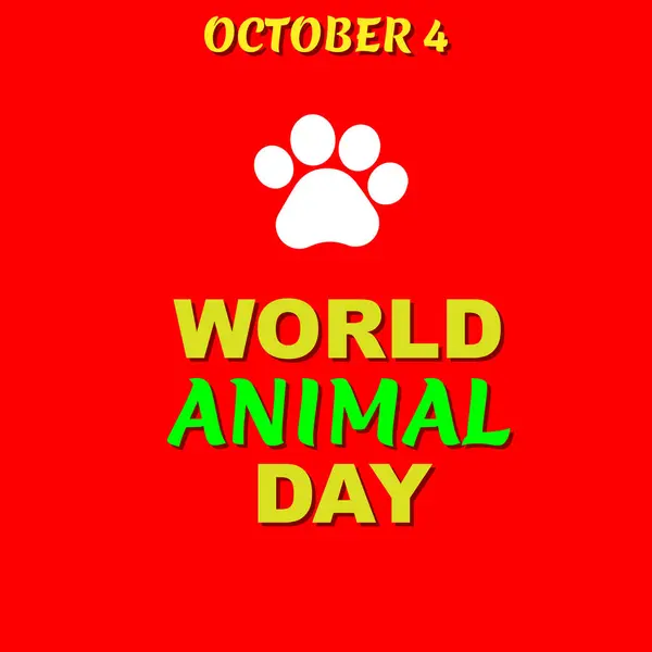 Journée Mondiale Des Animaux Octobre Illustration Vectorielle — Photo