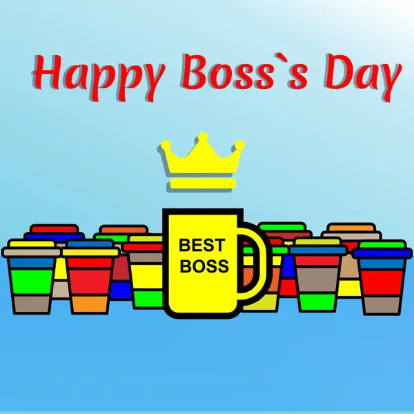 Happy Boss\'s Day. Template for background, banner, card, poster with text inscription.