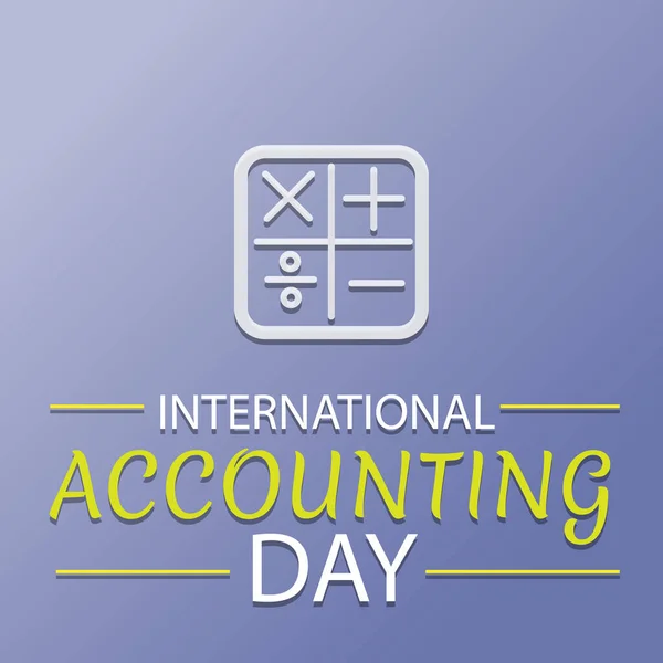 Ilustracja Plakatu International Accounting Day Design Vector — Zdjęcie stockowe