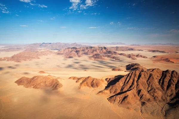 Légi Kilátás Gyönyörű Homok Sivatag Namib Tele Dűnék Formák Minták — Stock Fotó
