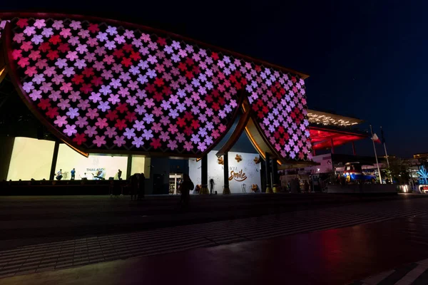 Thailand Pavilion Expo 2020 Night Light — Stock Photo, Image