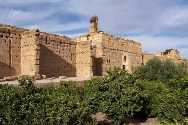 Palácio Badi Badi Palácio Arruinado Localizado Marraquexe Marrocos Foi Encomendado — Fotografia de Stock