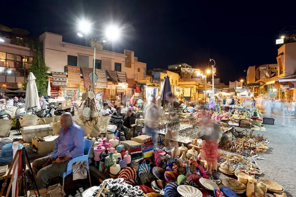 Mercato All Aperto Con Sua Atmosfera Notturna Piazza Rahba Kedima — Foto Stock