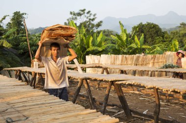 Kırsal kesimde yerel işçilerin ürettiği kaplama