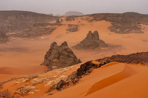 stock image Landscape of Sahara desert in famous area of Djanet.