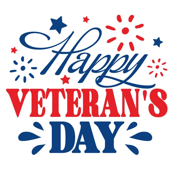 Amerikan Vatanseverlik Günü 'nde yıldızlar ve Amerikan bayrağıyla gösterilen mutlu gaziler günü. Tişört grafikleri, posterler, parti konsepti, tekstil tasarımı, baskı ve kart için iyi.