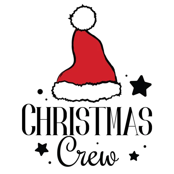 Noel Baba şapkalı Noel ekibi vektör çizimi. Mutlu Noeller tasarımı Noel tebrik kartları, poster, baskı, etiket, davetiyeler, bebek tişörtü, kupa, hediyeler için uygun..