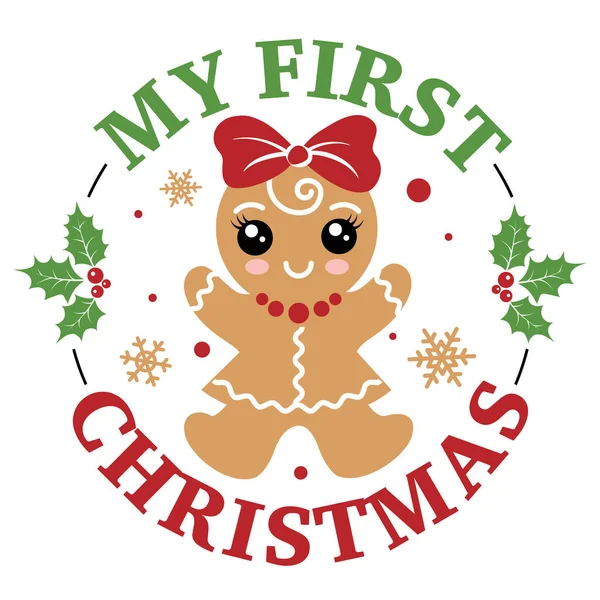 İlk Noel vektör illüstrasyonum kızıl saçlı tatlı erkeklerle. Çocukların Noel tasarımı Noel tebrik kartları, poster, baskı, etiket, davetiyeler, bebek tişörtü, kupa, hediyeler için uygun..