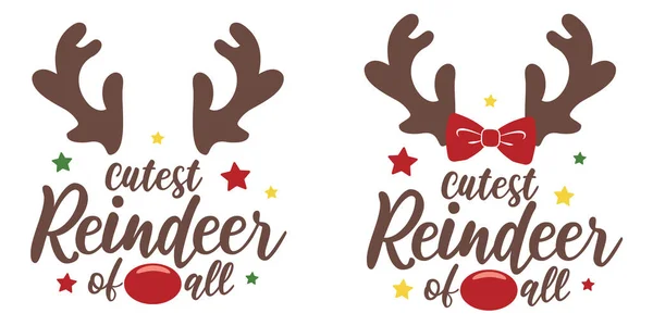 Sevimli geyik boynuzlarıyla tüm vektör çizimlerinin en sevimli ren geyiği. Çocukların Noel tasarımı Noel tebrik kartları, poster, baskı, etiket, davetiyeler, bebek tişörtü, kupa, hediyeler için uygun..