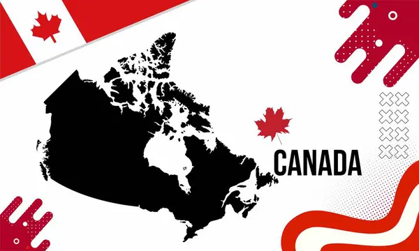 Bağımsızlık Günü için Kanada ulusal bayrağı. Kanada bayrağı & modern geometrik retro soyut tasarım. 