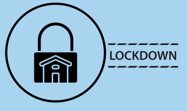 Kilitlenme salgını COVID-19 vektör illüstrasyonu 