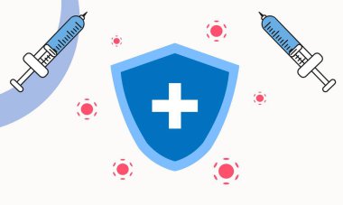 COVID-19 detaylı düz vektör çizimi.