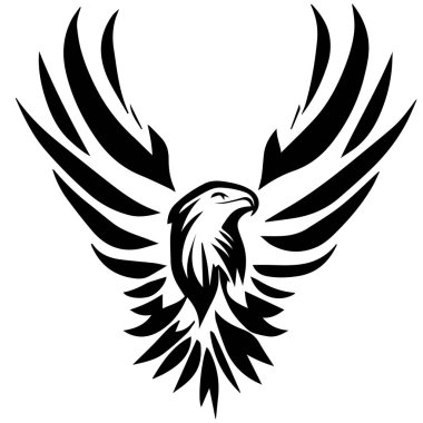 Beyaz üzerine siyah kartal