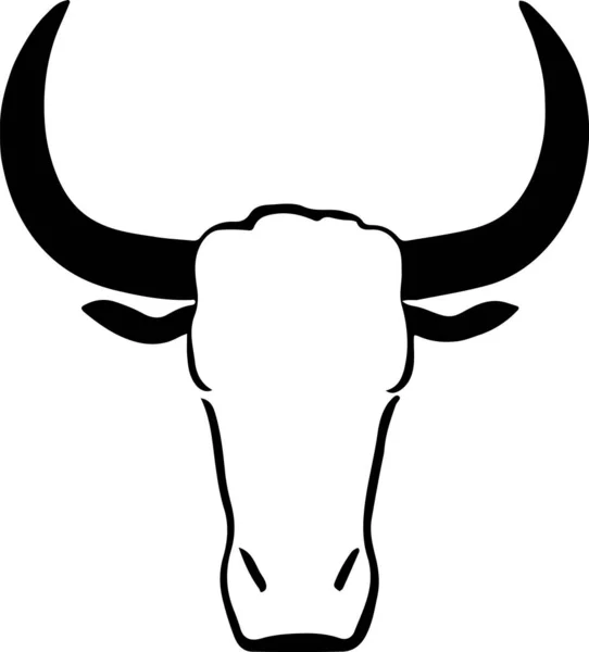 Bull Head Illustration Icon — Stock Vector