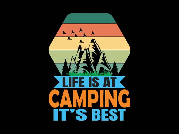 Life Camping Best Shirt Design — Stock Vector