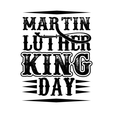 Martin Luther King Günü, Siyah Tarih Ayı Kutlama Tişörtü Tasarımı Beyaz ve Siyah