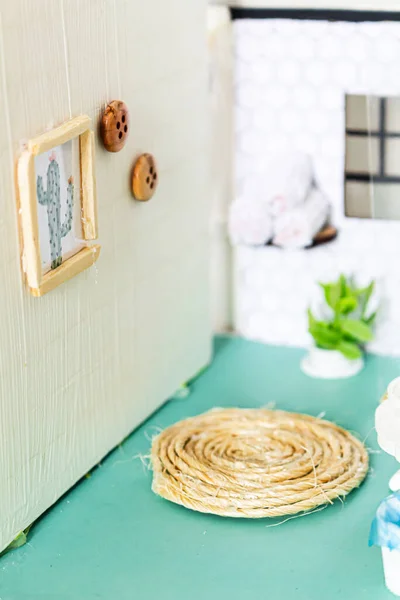 Bathroom Doll House Miniature Handmade House — Stock Photo, Image