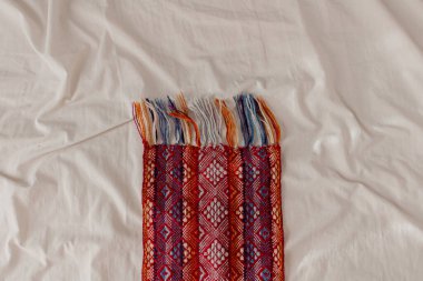 Şili alpaka yünü sıcak atkısı. Moda konsepti.