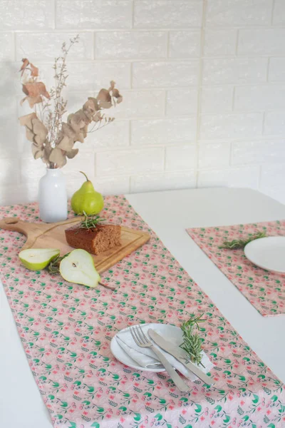 Interni Domestici Set Tavolo Cucina — Foto Stock