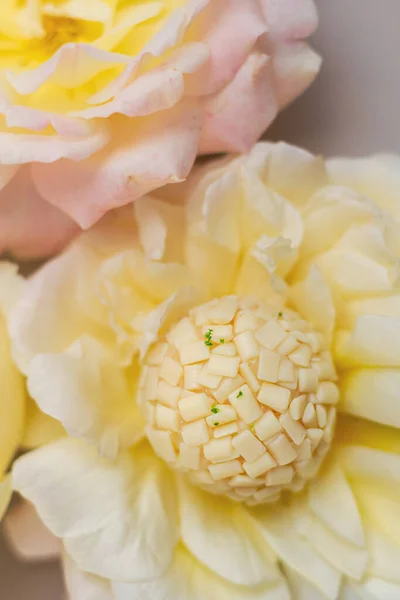 Στρογγυλή Καραμέλα Λουλούδι Ανοιξιάτικη Ιδέα Στυλ Τροφίμων — Φωτογραφία Αρχείου