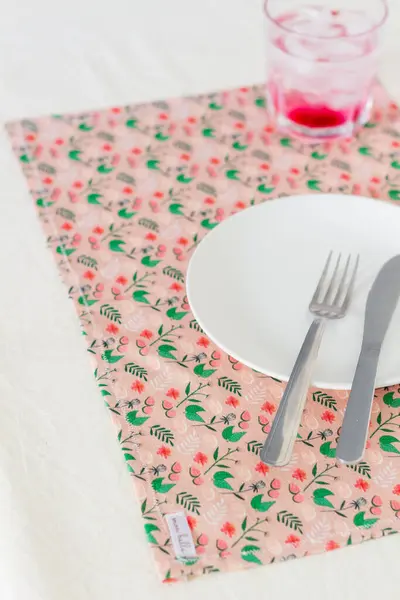 Gooseberry Drink Served Empty Plate Tablecloth — Stock Photo, Image