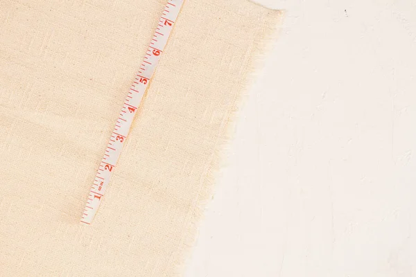 Zbliżenie Tkaniny Bawełnianej Kolor Beżowy — Zdjęcie stockowe