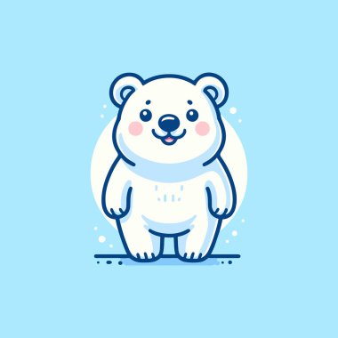 A cute polar bear illustration in the form of a vector image