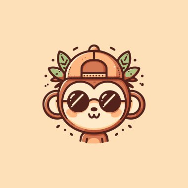 Funky Monkey in Stylish Glasses Artwork.