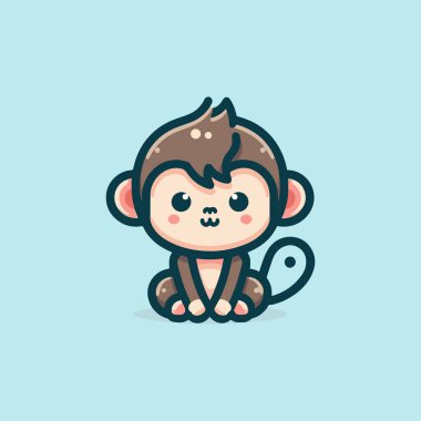 An endearing monkey in a vector illustration